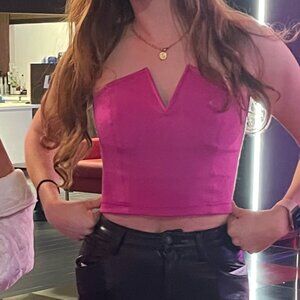 Anthropologie Maeve Pink Corset Top